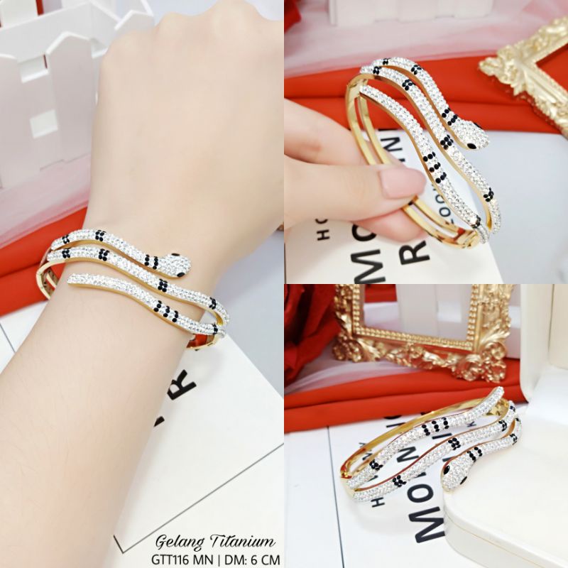 Gelang Titanium Motif Ular GTT116 MN