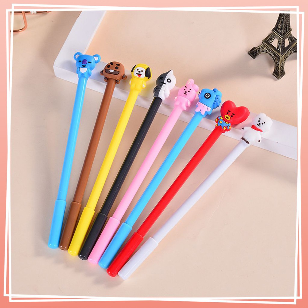 Pena BTS - Pulpen Gel Refillable Kpop Pena Cartoon