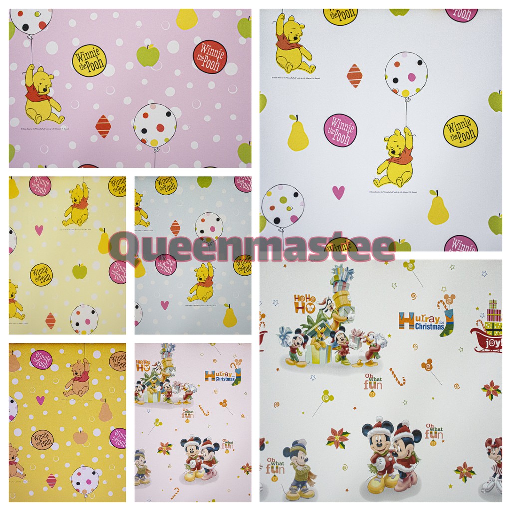 Motif karakter premium wallpaper dinding timbul mewah dekorsi rumah