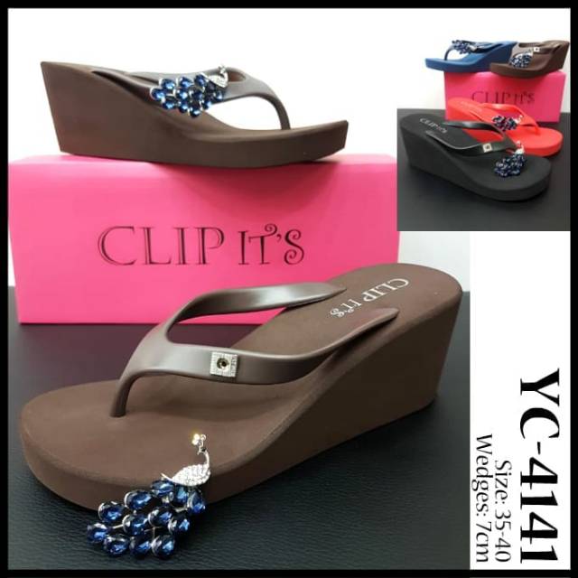 Sandal clip's wedges 7 cm .