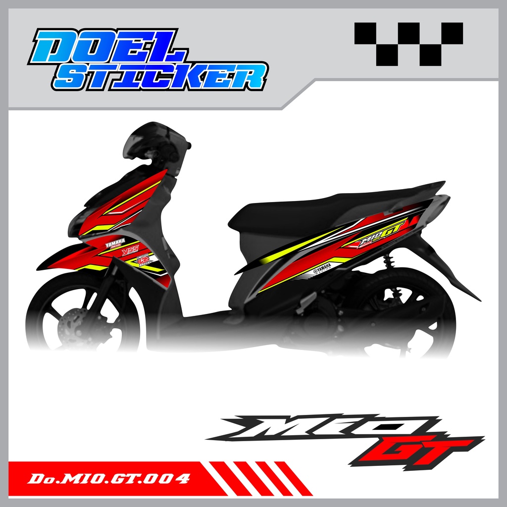 STICKER STRIPING MIO GT - STICKER STRIPING LIST VARIASI HOLOGRAM , CROME MIO GT DOEL 004