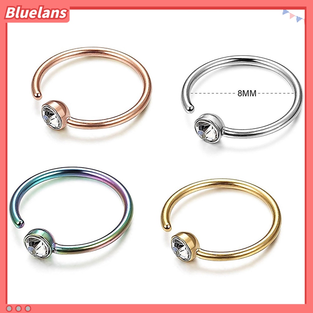 Bluelans Nose Ring Stylish Skin-friendly Multi Colors Non Piercing Nose Hoop