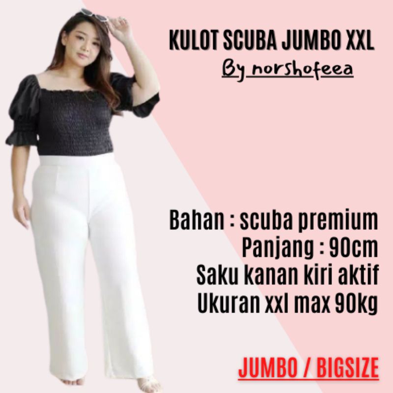 Kulot Scuba Jumbo XXL Max BB 90KG / Celana Kulot Big Size Premium