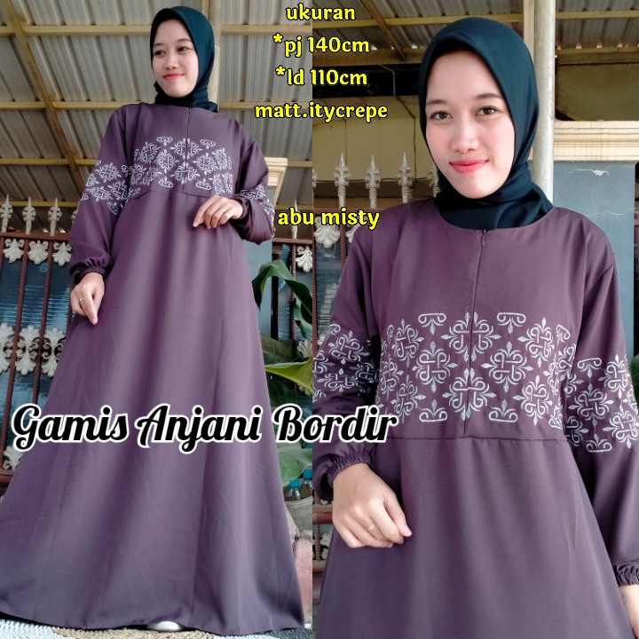 GAMIS ITYCREPE BORDIR ORIGINAL/GAMIS BORDIR ARABIAN ITY CREPE MEWAH