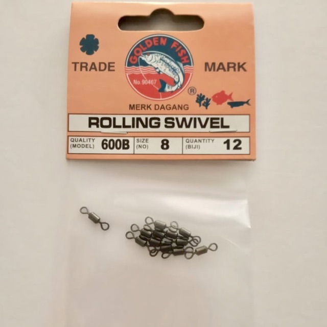 Rolling Swivel Kili Kili Pancing 600B Size 8 Golden Fish