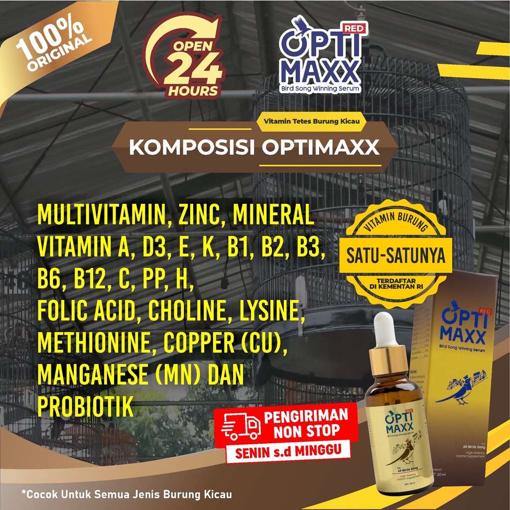 Optimaxx Vitamin [Bisa COD] - Multivitamin Penggacor Burung Kicau Kenari Gacor Lovebird Murai Murai Batu Atp Masteran Doping Jalak Suren Anis Merah Optimax Bukan Pakan Burung Gacor77 Gacor88 qqmaha88