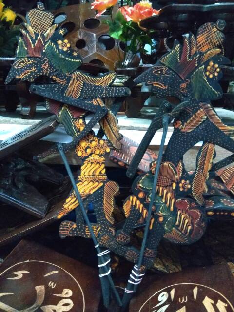 (BISA COD) WAYANG RAMA SHINTA BATIK UKURAN BESAR 50x15 cm - PAJANGAN DEKORASI RUMAH MURAH