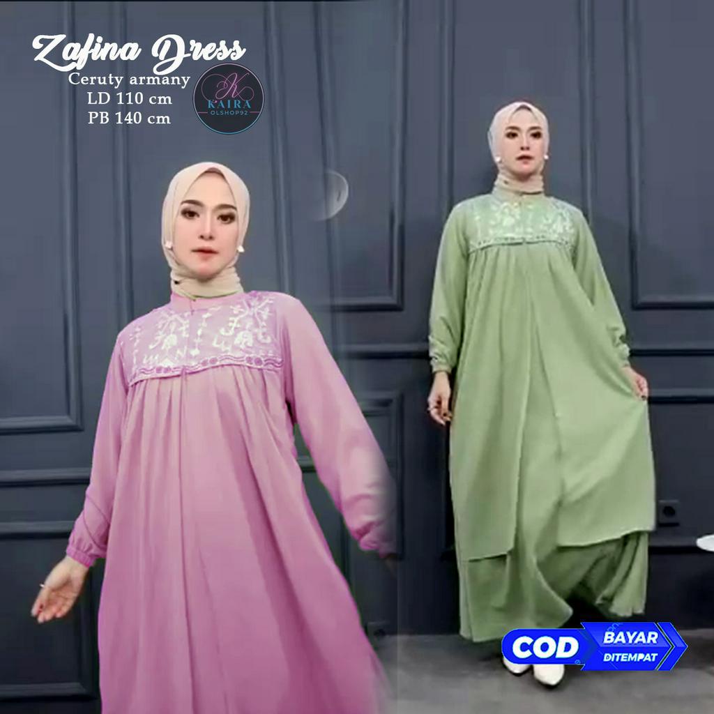 zafina dress gamis Ceruty armany premium Brukat cod LD 110