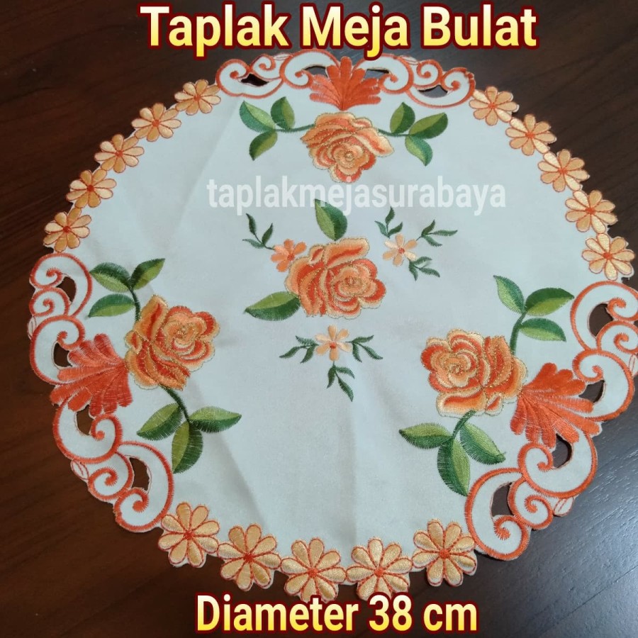 Taplak Meja Bulat Kecil Diameter 38 cm - Taplak Bulat Bundar Kecil