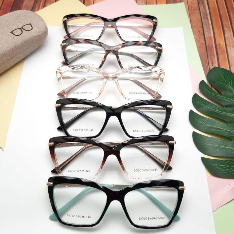 [PRODUK ATSZP] Frame/Kacamata DOLCE&GABBANA Cat Eye 58752 Wanita paket ganti lensa photocromic,antir