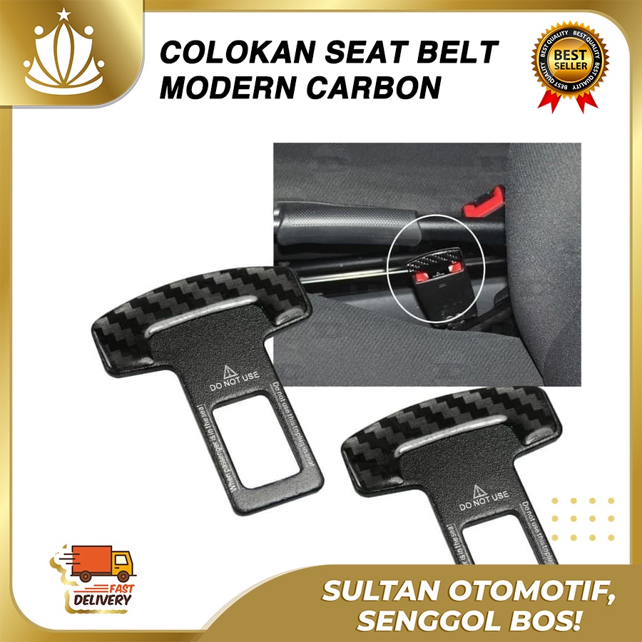 Colokan Safety Belt CARBON / Colokan Mematikan bunyi UNIVERSAL