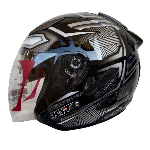 HELM KYT GALAXY SLIDE BLACK PANTHER MARVEL SERIES BLACK SILVER