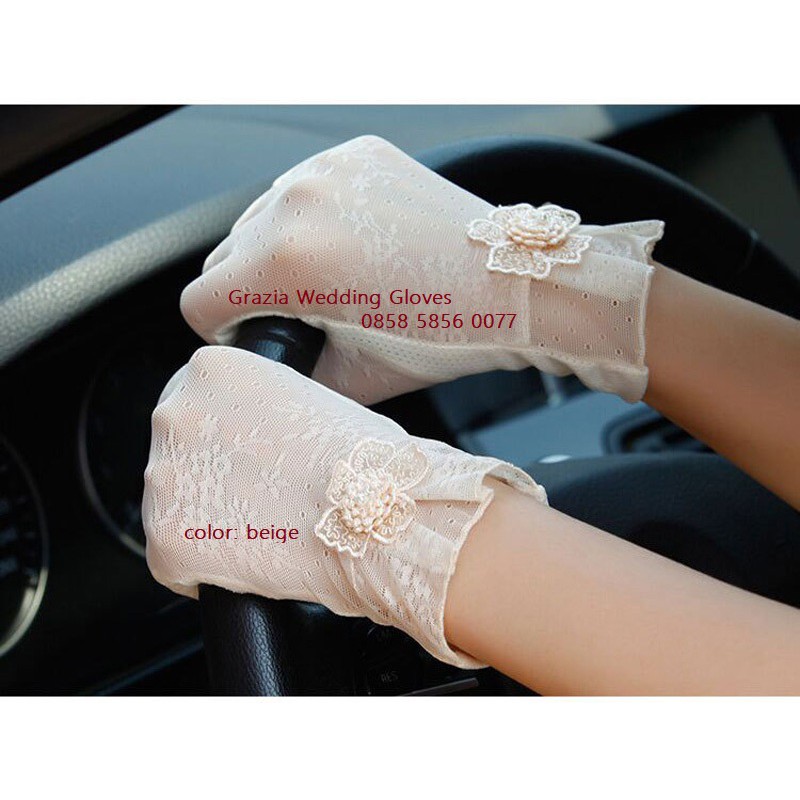 SR64 Sarung tangan  pengantin wanita Wedding gloves Aksesori Bunga