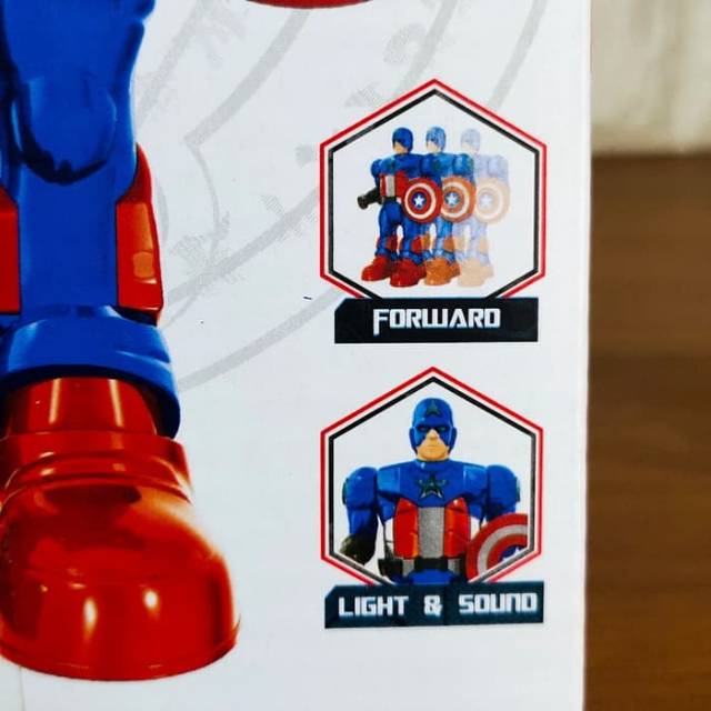 Mainan Robot Captain America Bisa Jalan &amp; Suara Anak Edukatif