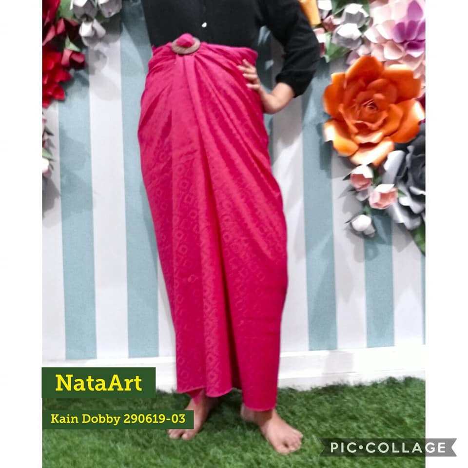 KAIN KATUN DOBBY MOTIF BATIK WARNA PINK FANTA 290619-03