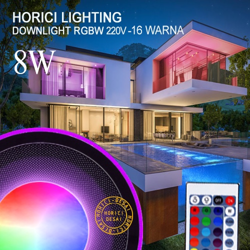 MEREK HORICI ASLI 8W LAMPU DOWNLIGHT, LAMPU KENDALI JARAK JAUH RGB, RGBW  RGB WARNA WARNI