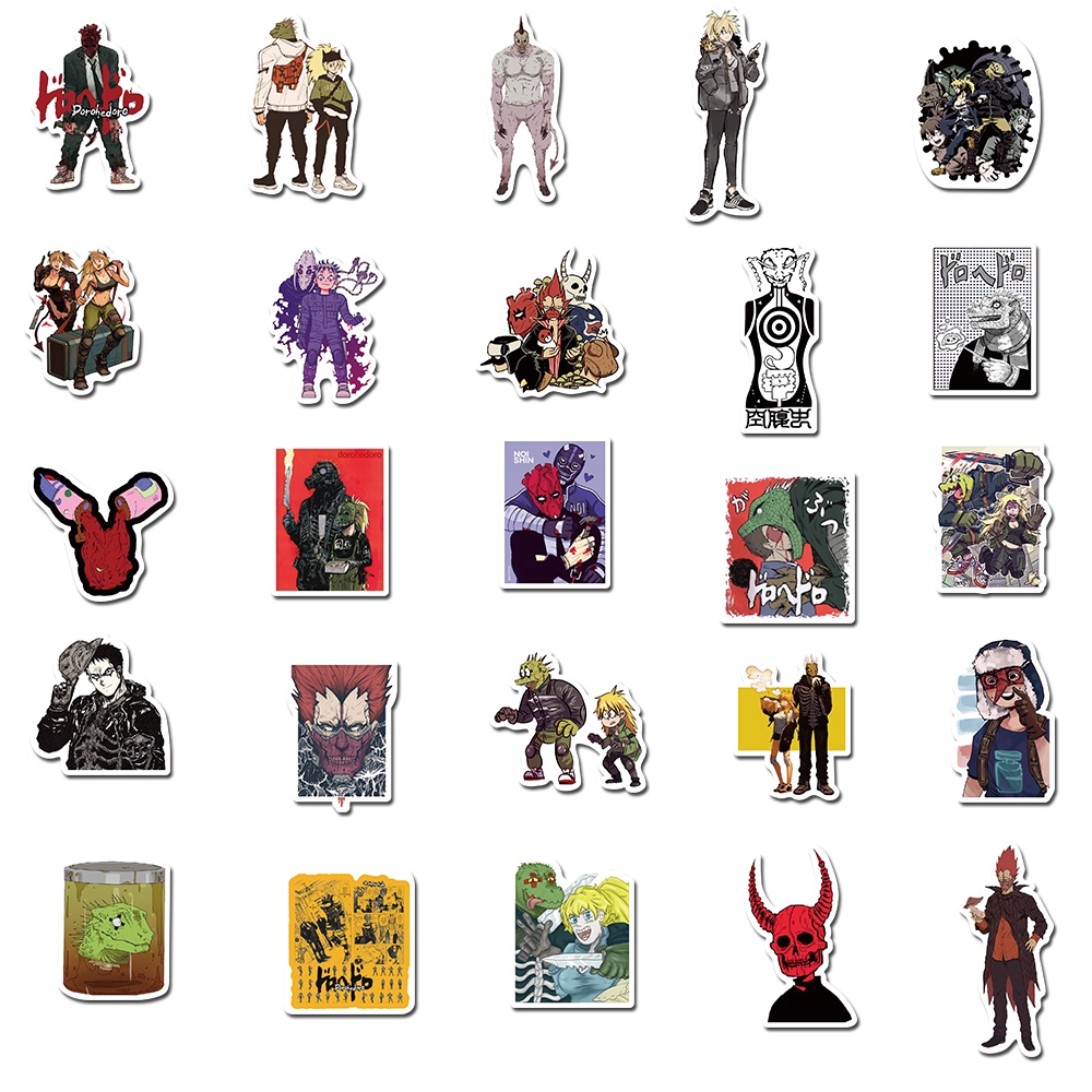 50pcs Pack Anime Dorohedoro Stickers For Skateboard Guitar Motorcycle Laptop Girls Waterproof Sticker Toy Decals