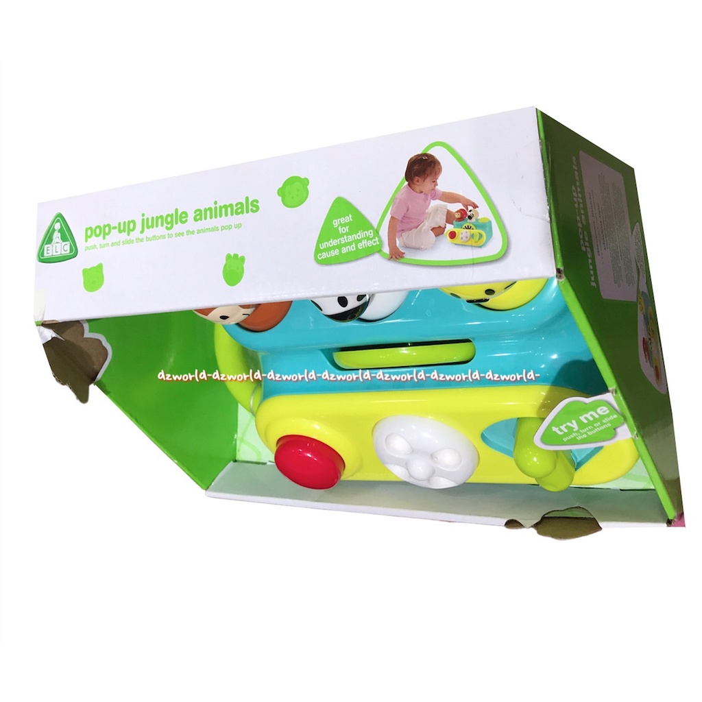 ELC Pop Up Jungle Animals Mainan Anak Mengenal Suara Dan Warna Belajar Menekan Spinner Dial Animal Untuk Bayi Usia 9bulan