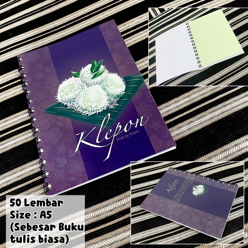 buku tulis notes diary kelepon klepon sakura mochi notebook note book a5 tebal sedang sketch book