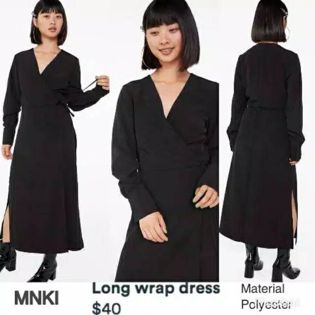 monki buttoned wrap dress
