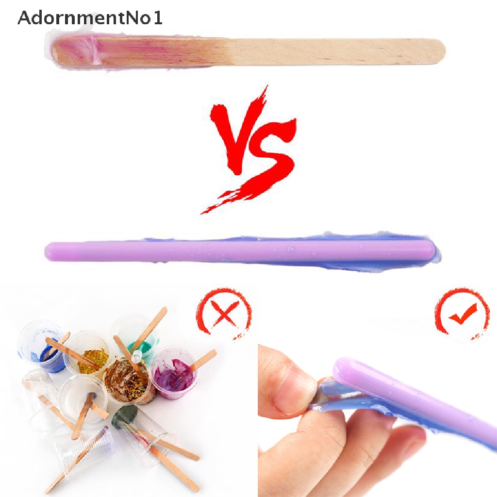 (AdornmentNo1) 3pcs / Set Stik Pengaduk Bahan Resin + Silikon Efek Cermin Untuk Peralatan Dapur