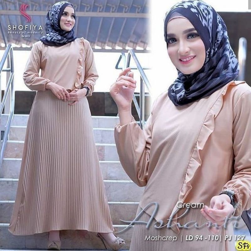 Maxy Dress Wanita. Fashion Muslim. Ashanty Dress. Pakaian Wanita