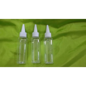 Botol PET 100ml / 100cc Bening dengan tutup Kerucut