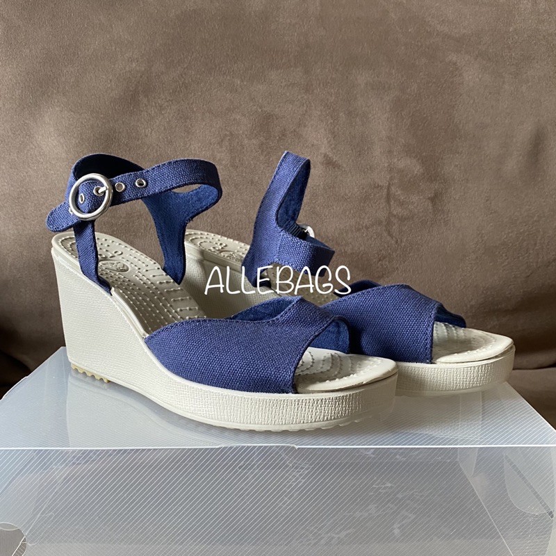 PRELOVED Crocs Wedges Shoes (Blue Denim)