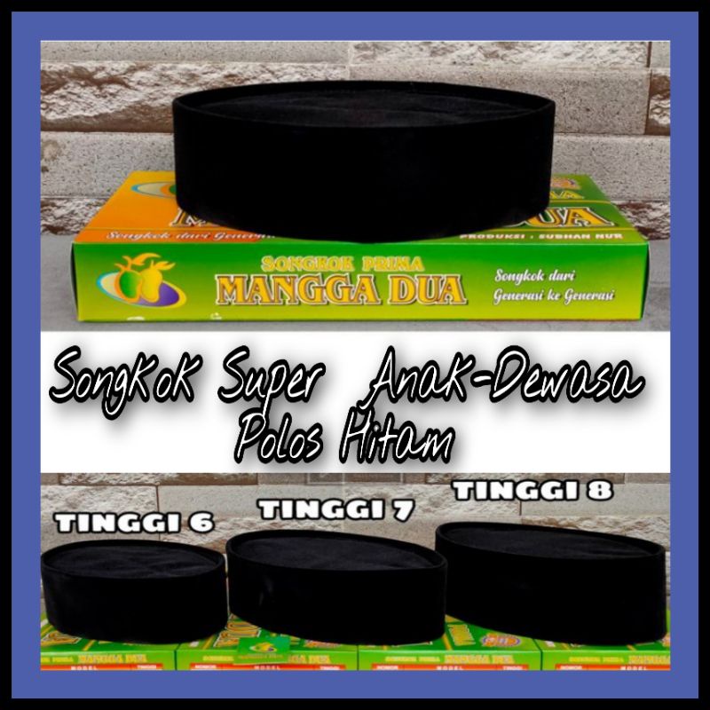 peci songkok hitam kupya tinggi 6, 7, & 8 hitam polos songkok nasional