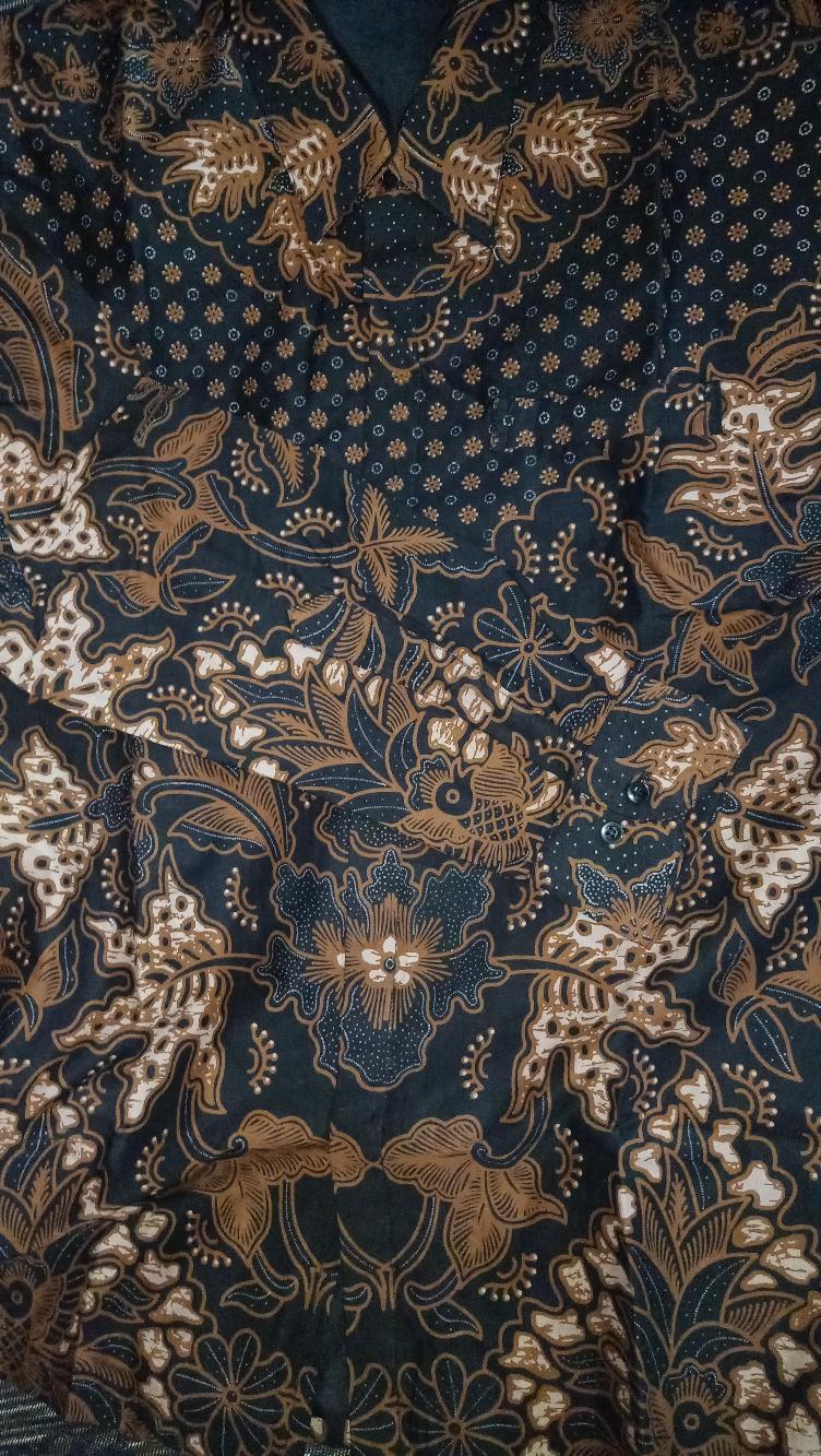 Kemeja Batik Pria Lengan Panjang Motif Coklat Kemrampul
