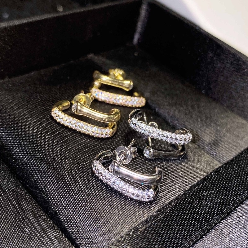 Simple Fashion Personality All-Match Rhinestone Earrings Ear Studs
