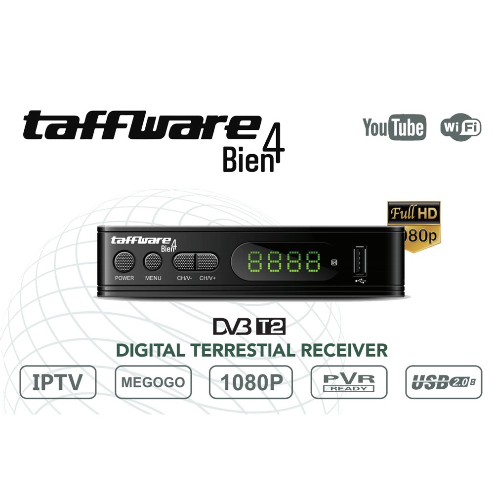 SH8 SET TOP BOX STB UBAH TV ANALOG JADI TIVI DIGITAL DVB T2 TERRESTRIAL 2 BRAND TAFFWARE BIEN 4 dz084 TV Tunner reciever Youtube h 264 full HD 1084p dvb-t2 taffware bien4 digital satellite tv tuner box receiver h.264 1080p dvb-t2 black Pro