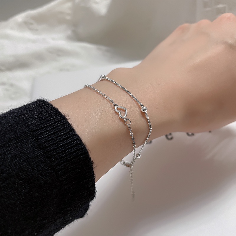 Gelang Double layer Bentuk Hati Untuk Wanita