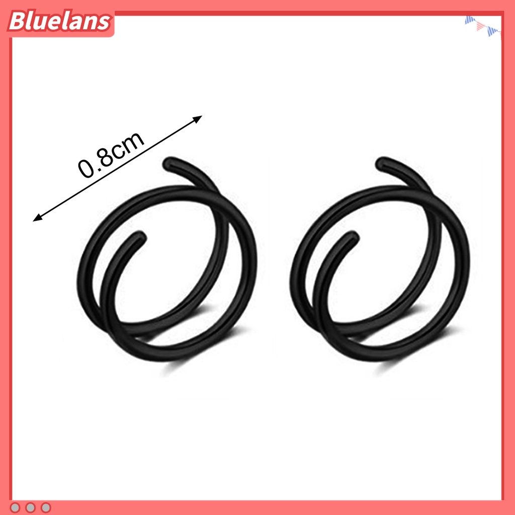 2pcs Cincin Tindik Hidung Bahan Stainless Steel Tahan Korosi Untuk Wanita