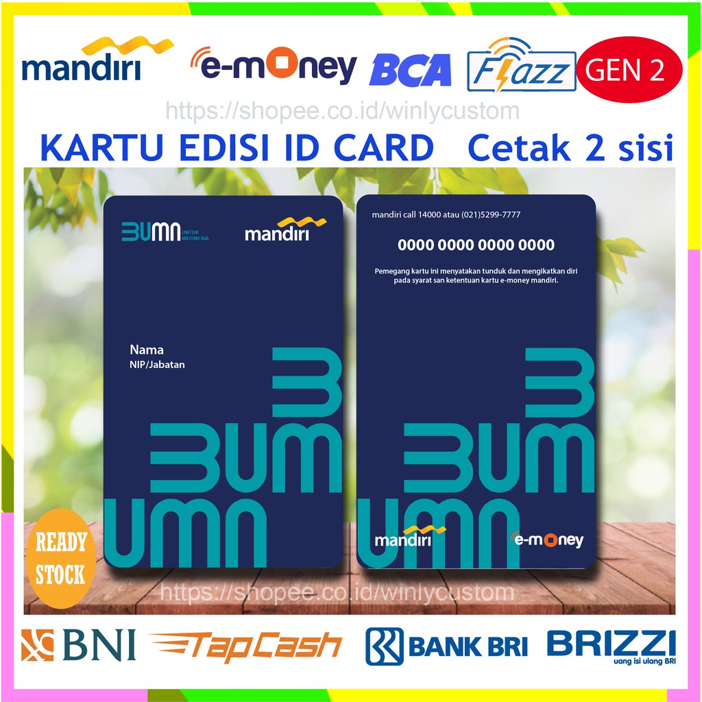 Jual KARTU E MONEY ID CARD MANDIRI EMONEY NEW E TOLL KARTU PEGAWAI BUMN