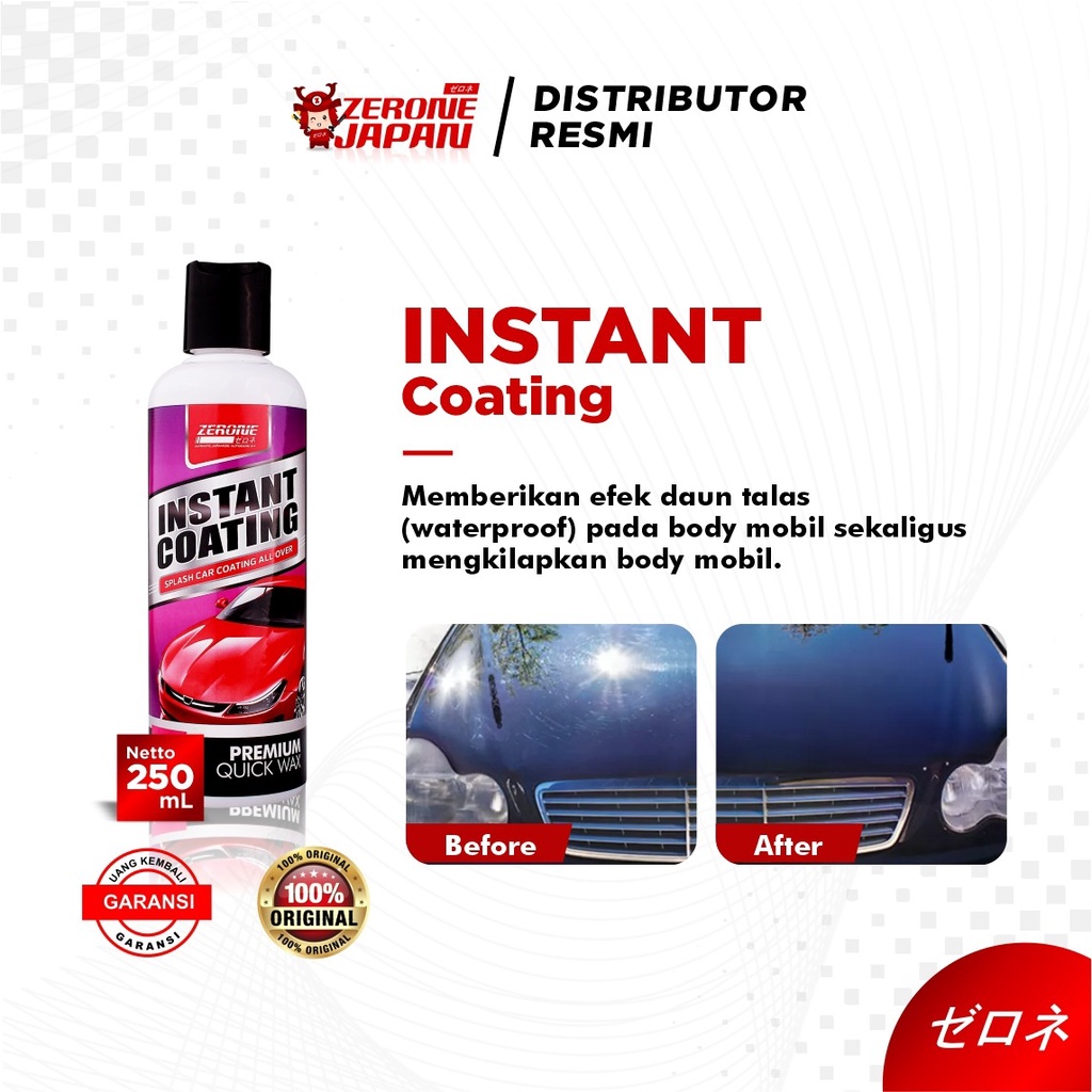 Zerone Japan Paket Interior Cleaner Instant Coating Pembersih Jok Plafon Body Kaca Mobil