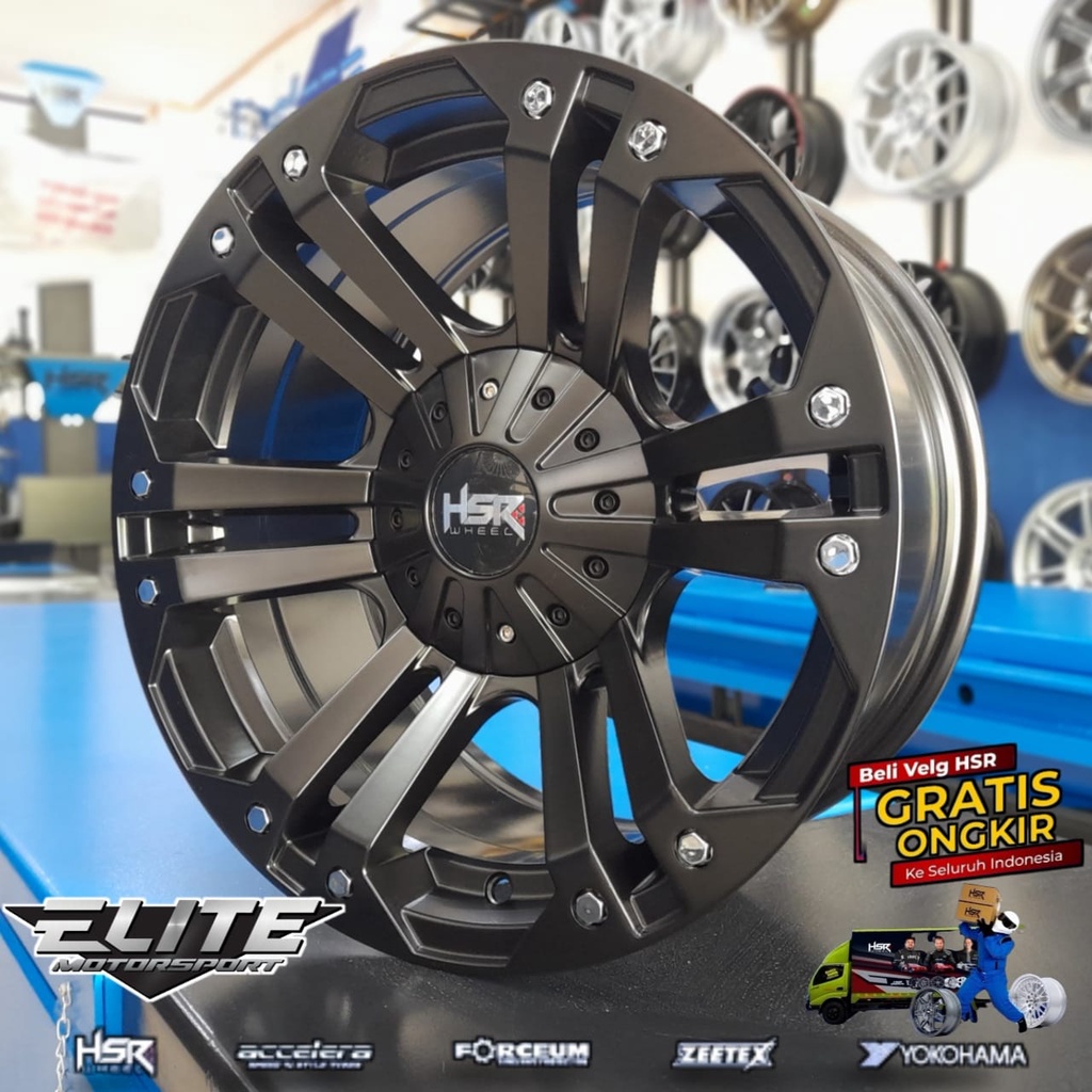 Velg HSR MONGO Ring 16 Lubang 6 Velg Mobil Taft Hardtop Isuzu Velg Semi Offroad