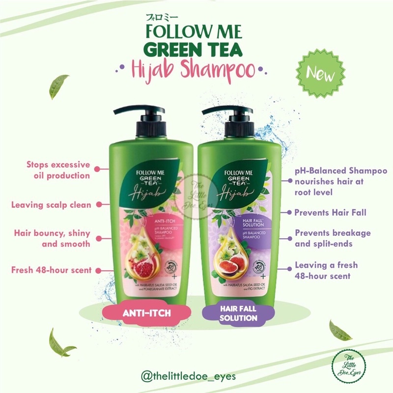 [READY] Follow Me Green Tea Shampoo / Hijab 650ml