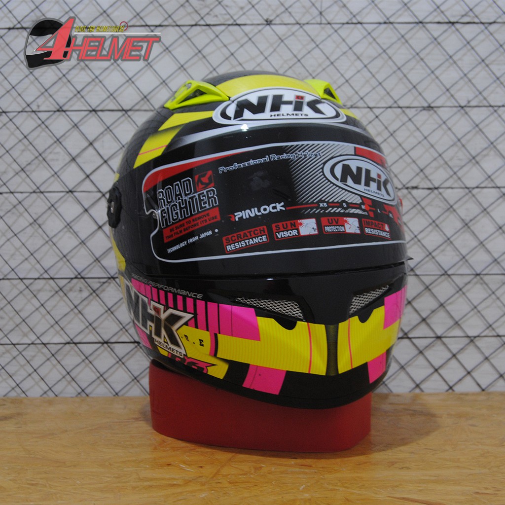 HELM FULL FACE NHK GP Pro Squad Pink Yellow Fluo - Pink Kuning Fluo