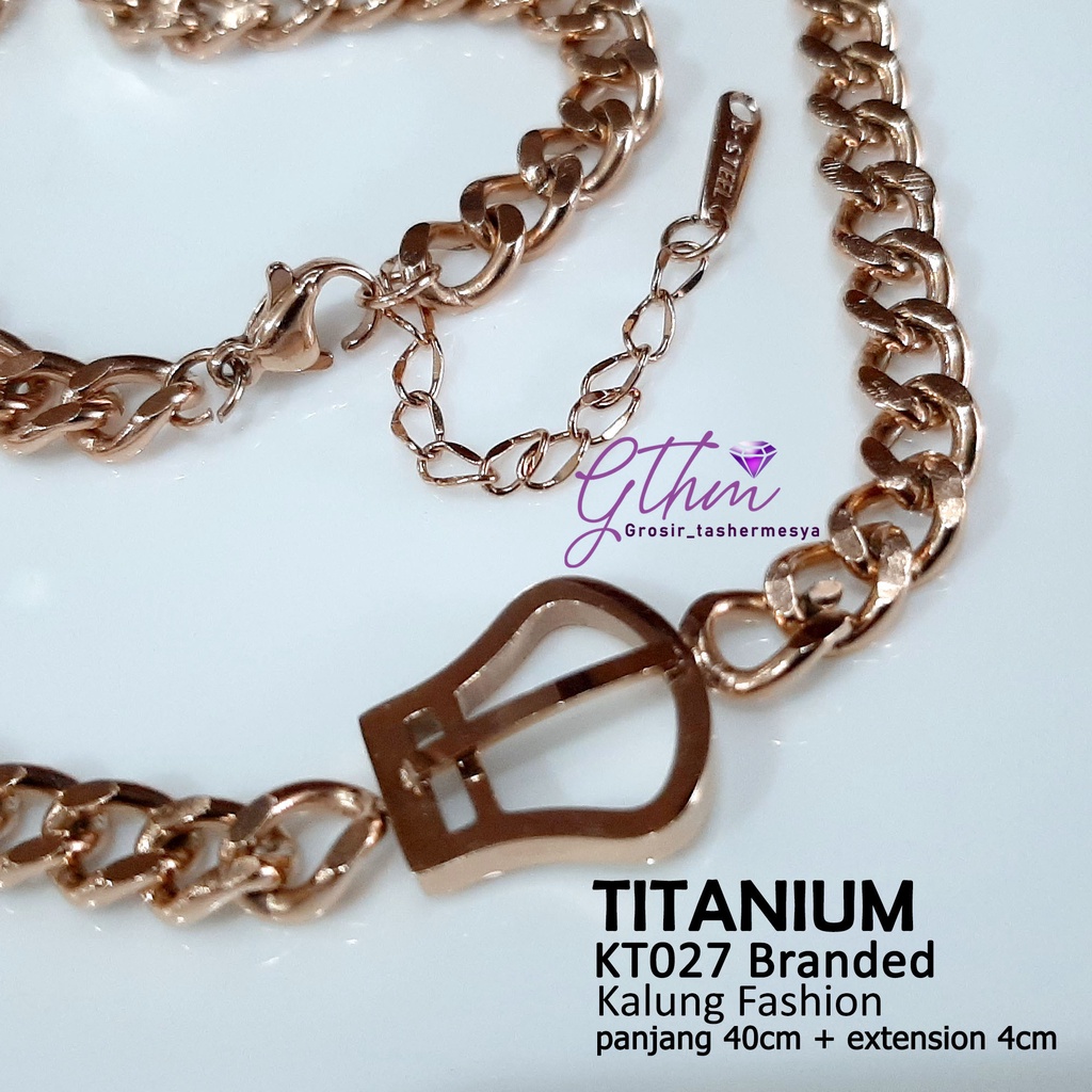 Kalung Titanium Branded Kelly Anti KArat Anti Alergi Perhiasan Fashion Import Premium KT027 GTHM