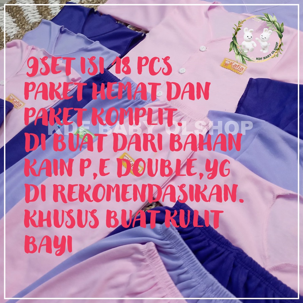 18 PCS SET PINK-UNGU KAFIA,9 SETELAN PAKAIAN BARU LAHIR,SETELAN BAYI BARU LAHIR,SET BAJU BARU LAHIR,STELAN BAJU NECI NEW BOARN,