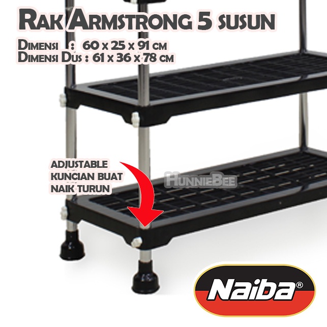 [COD] RAK AMSTRONG NAIBA 5 SUSUN - RAK SERBAGUNA STAINLESS 5 SUSUN - MISTER ORDER