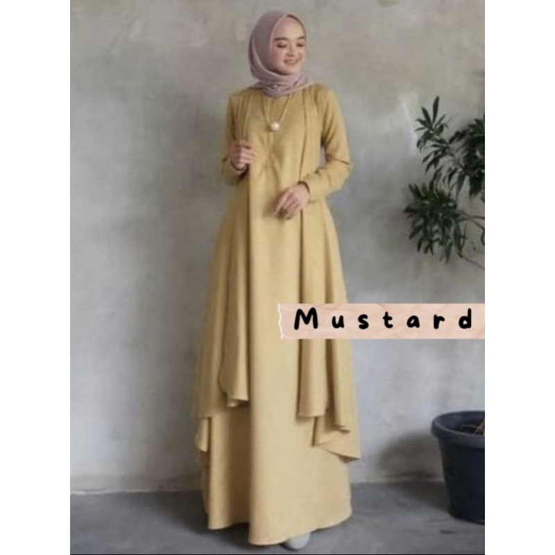 Gamis Aluna Maxi dress wanita jumbo M.L.XL.XXL