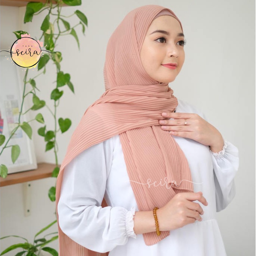 [BISA COD] Umama Pashmina Baby Doll Plisket Full/ Hijab Pashmina Plisket Full Ceruty