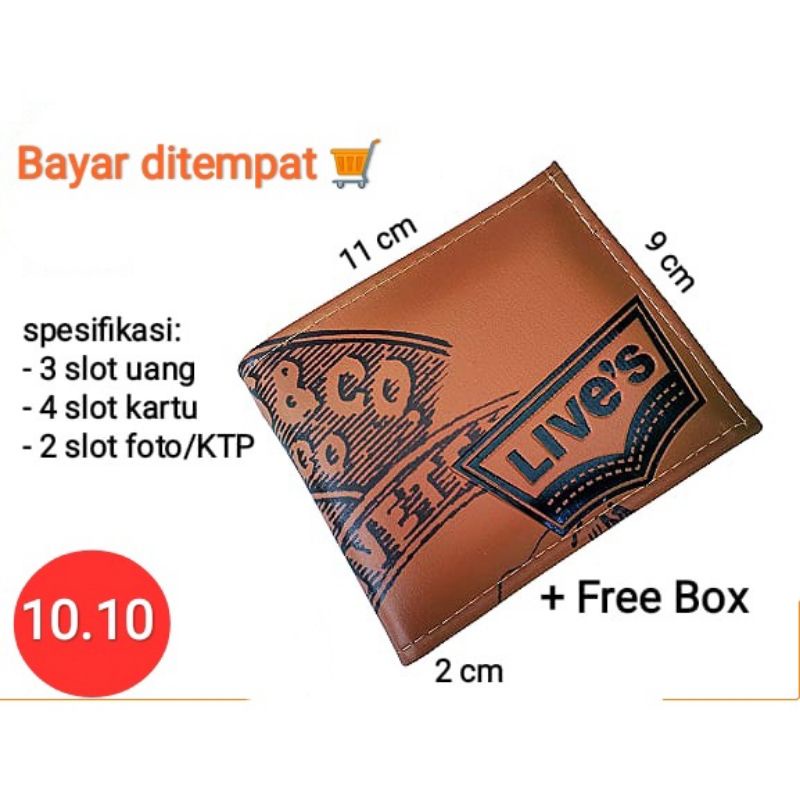 Bonus Box - Dompet Pria Lipat Live Coklat Murah Grosir