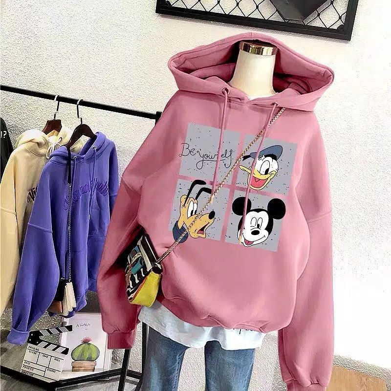 Donal duck hoddie jaket sweater fashion wanita