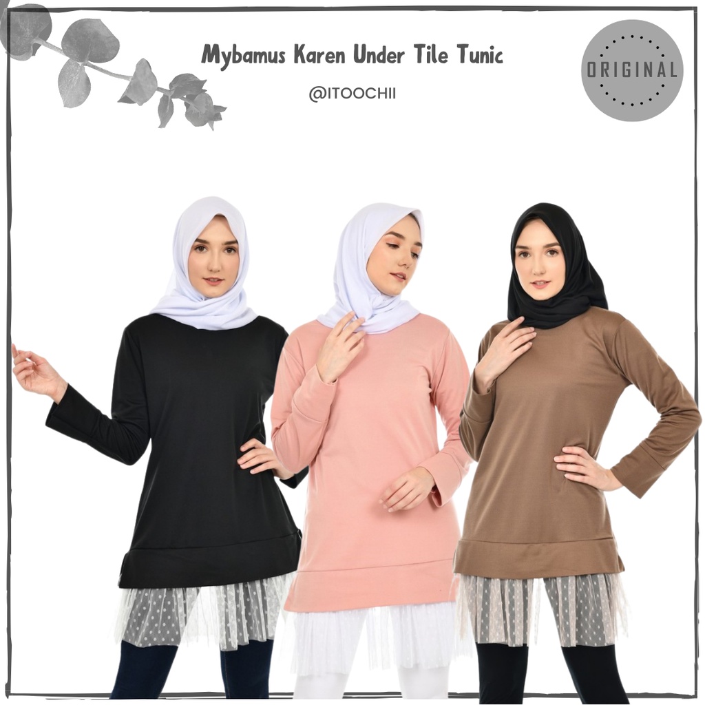Mybamus Karen Under Tile Tunic Baju Wanita Tunik Wanita Tunik Polos Blouse Atasan Wanita