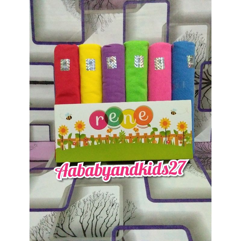 1PC Bedong Pelangi Polos Rene Ukuran 110x90 Cm-Bedong Lembut Rene Rainbow