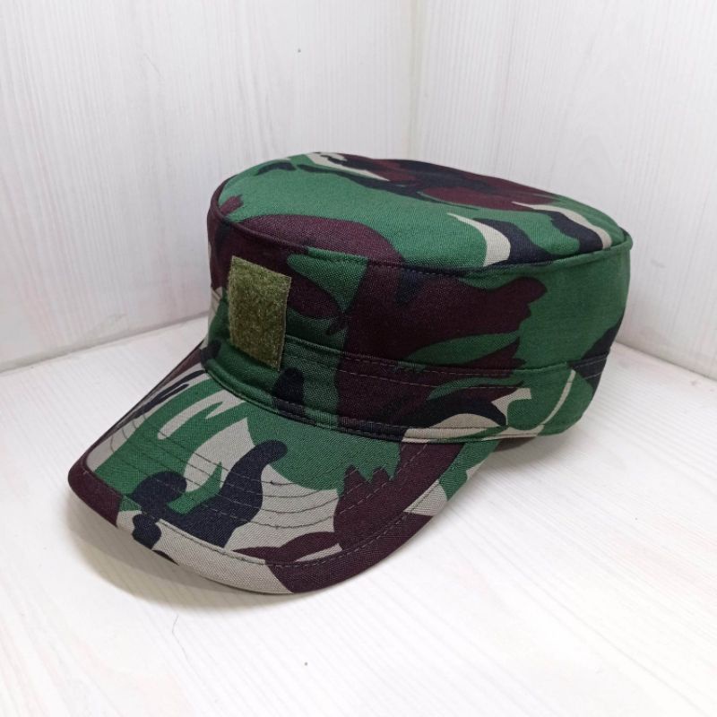 topi pet pdl Sritek bahan velbet /topi pet comando TNI AD