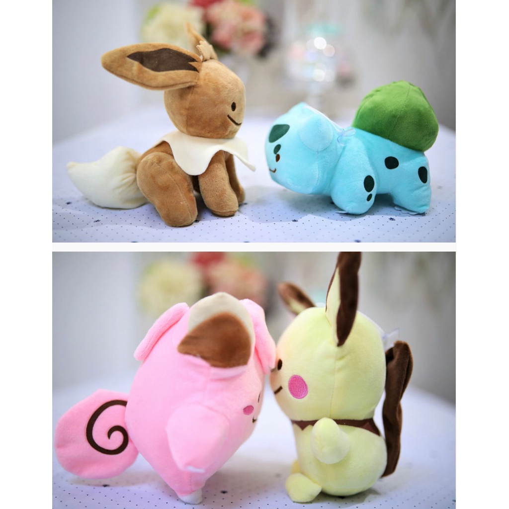 MAINAN BONEKA POKEMON PIKACHU EEVEE BULBASAUR CHARMANDER SQUIRTLE CLEFAIRY